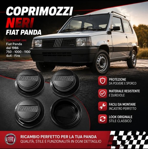 Coprimozzi neri fiat panda - neri,